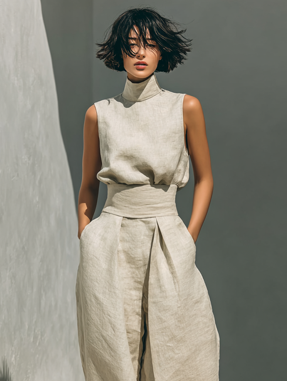 MARIA | CONJUNTO MINIMALISTA DE LINO