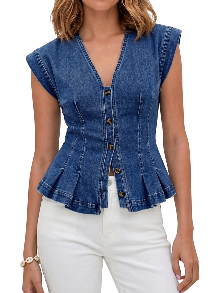 Vera | Top de mezclilla con escote en V