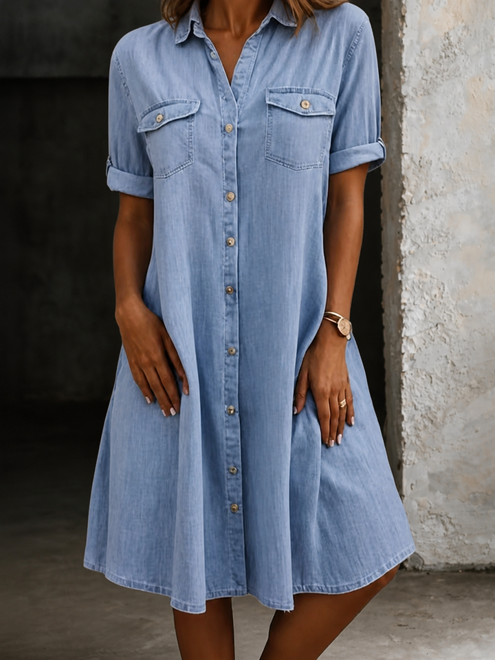 Patricia | Vestido midi estilo vaquero casual