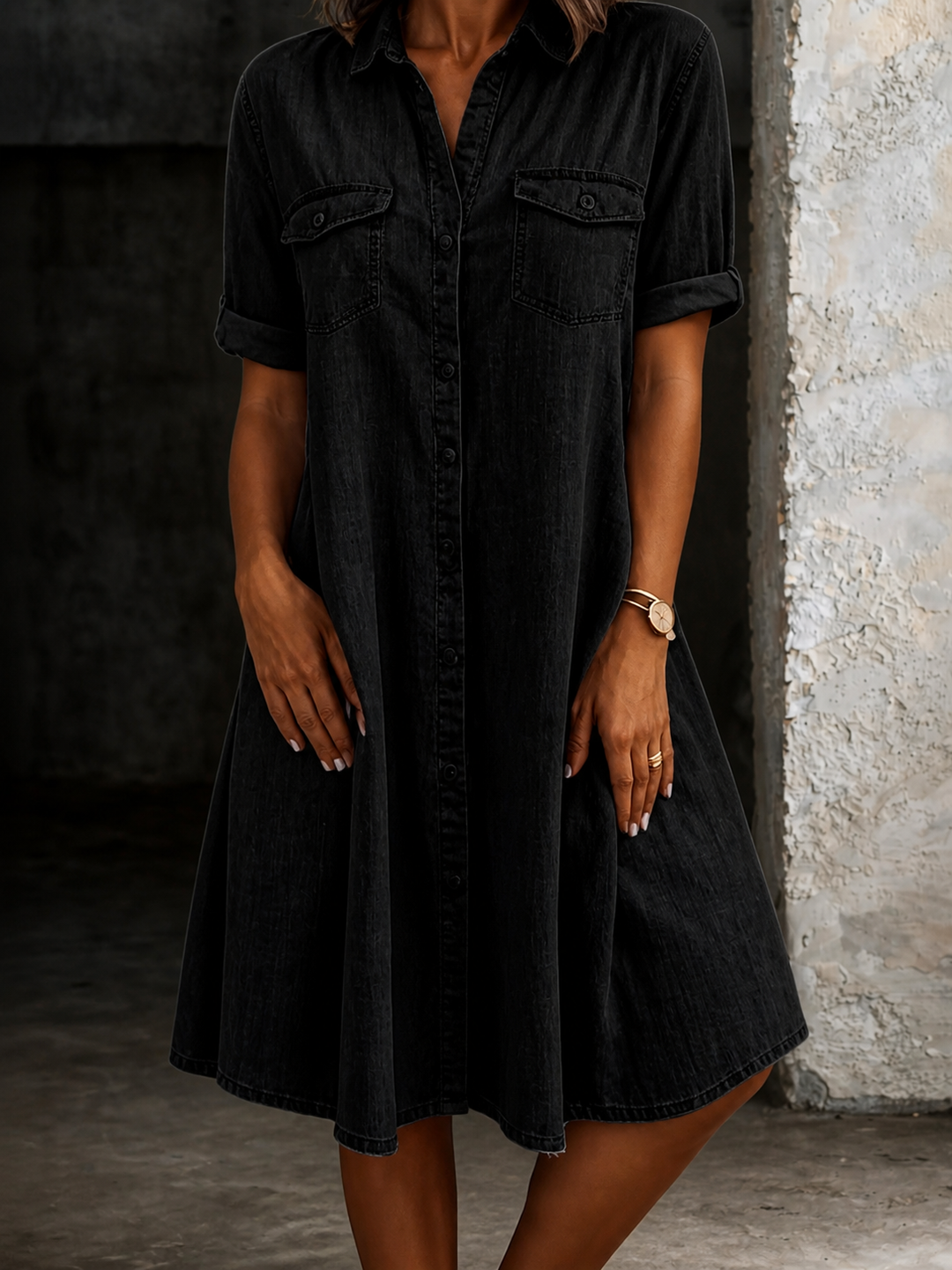 Patricia | Vestido midi estilo vaquero casual